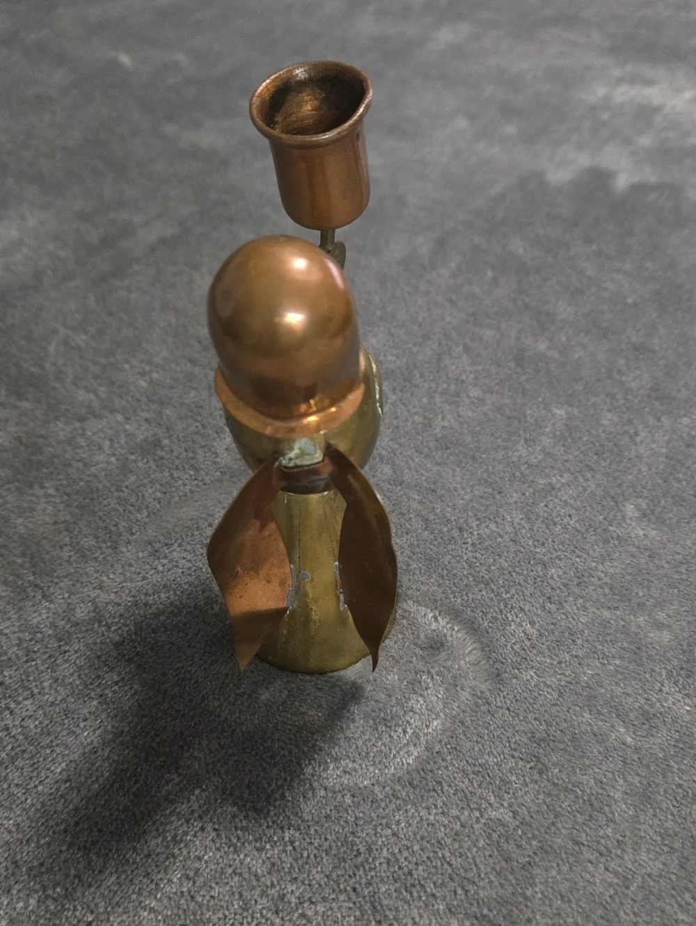 Vintage Copper And Brass Angel Candle Holder Product Of Mexico Stamp